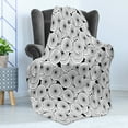 thumbnail image 4 of Geometric Soft Flannel Fleece Blanket, Hand-Drawn Sketch Style Multiple Overlapping Spirals Retro Illustration, Cozy Plush for Indoor and Outdoor Use, 50" x 70", Black White and Grey, by Ambesonne, 4 of 5