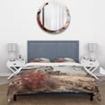 thumbnail image 3 of Designart "Red Farmhouse Rustic gracefulness I" Farm Bedding Covert Set - Country Red Landscapes Bed Set With 1 Sham, 3 of 6