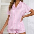 thumbnail image 2 of Previn Women's Breathable Pajama Set Boyshorts Loungewear Set Button Chic Elastic Band Classic Comfy Matching Sets Light Pink Large, 2 of 5