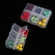 thumbnail image 1 of CHAO Pastillero pequeño, Pastillero diario, Caja de medicina de bolsillo, Caja de medicina transparente portátil de 6 celdas, Caja de almacenamiento de pendientes de joyería, 2 piezas, 1 of 5