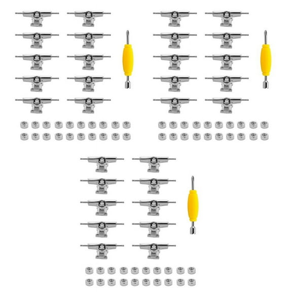 30 Pcs 29mm Fingerboard Trucks Finger Skateboard Deck with Nuts with Spanner Screwdriver for Finger Skateboards