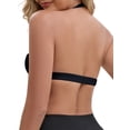 thumbnail image 3 of INSPIRE CHIC Women's Halter Neck Plunge Wirefree Sports Bras Backless Cozy Breathable Workout Fitness Bralette S Black, 3 of 4
