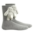 thumbnail image 2 of Animal Socks, Sloth Socks 3D Knit Animal Sock for Women, Double-Layer Cotton Funny Christmas Hugging Sock, Winter Socks (Rabbit #679), 2 of 16