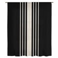 thumbnail image 2 of Black Beige Striped Sheer Curtains 45 Inches Long, Modern Farmhouse Retro Lines Light Filering Curtains, Breathable Simi Curtain Privacy Drapes for Kitchen Bathroom Lightweight Small Window Treatment, 2 of 9