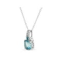 thumbnail image 2 of Cushion Sky Blue Topaz and Pearshaped London Blue Topaz and White Topaz Sterling Silver Rhodium Plated Pendant Necklace, 18", 2 of 2