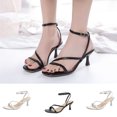 thumbnail image 7 of Nrmvnmi 2024 Women's High Heels Sandals Summer Open Toe Ankle Strap Heels for Wedding Prom Party Gown Shoes Black Mothers Day Gifts, 7 of 7