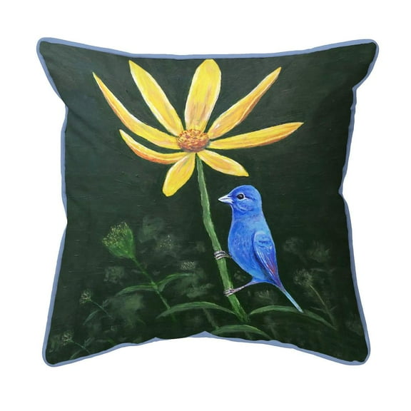 Betsy Drake Interiors Indigo Bunting Large Indoor/Outdoor Pillow 18x18