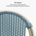 thumbnail image 7 of PURPLE LEAF Set of 2 French Outdoor Bar Height Bar Stool White Print Finish Back Rattan Patio Outdoor Bar Height Bar Chairs, Light Blue, 7 of 7