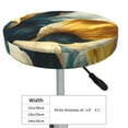 thumbnail image 4 of Haiem Golden Blue Leaf Design Print Cushion Round Bar Chair Seat Cover Bar Chair Cushion Covers Elastic Washable Bar Chair Cover,Protects from Scratches and Stains-12 inch, 4 of 7