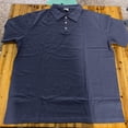 thumbnail image 4 of Men's Summer Linen Polo Shirt, Short Sleeve Buttoned Collared Top with Chest Pocket for Beach and Casual Outings Navy, 4 of 7