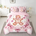 thumbnail image 2 of Homewish Kawaii Gingerbread Man 7-Piece Twin Bedding Sets,Cute Bowtie Ribbon Bedding Comforter Set, Merry Xmas Christmas Sheet Sets For Girl Kids,Microfiber Bedroom Decor Reversible, 2 of 8