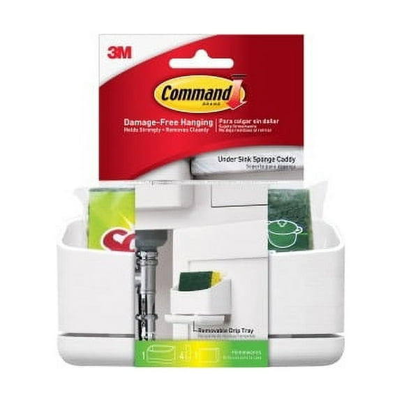 Command Damage-Free-Hanging Adhesive Hanging Sink Caddy, White