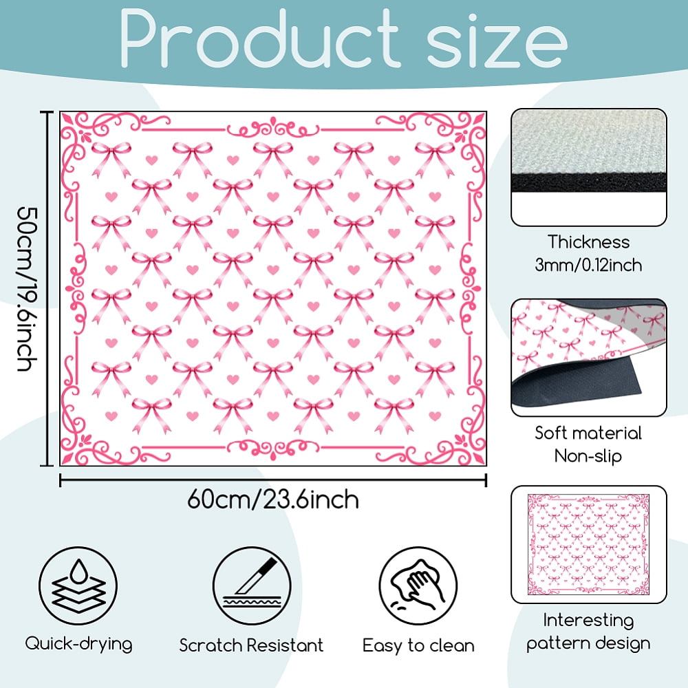 Love Washer Dryer Dust Cover 23.6×19.69inch Pink Washing Machine Top Protector Pads Non Slip Washing Machine Top Covers