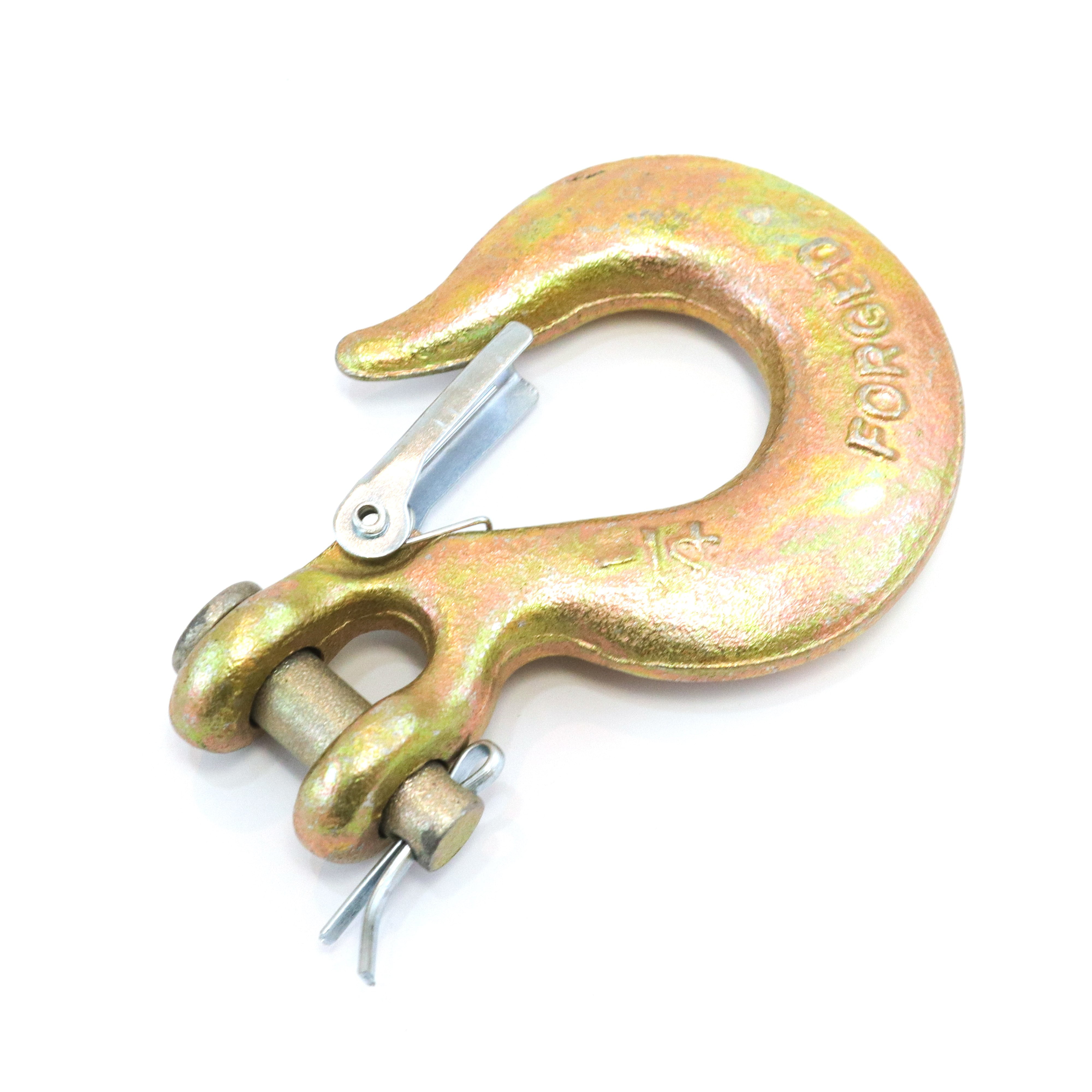 Pack of 4 G70 Forged Steel Clevis Slip Hook 3/8 Inch Safety Hook Suitable for 10MM Chain Heavy Duty Grab Hook 