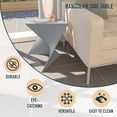 thumbnail image 6 of LeisureMod 15.75" Triangular Side Table, Stackable Plastic Accent End Table for Indoor & Outdoor Use, Weather-Resistant Modern Patio & Living Room Table, Set of 2, Grey, 6 of 8