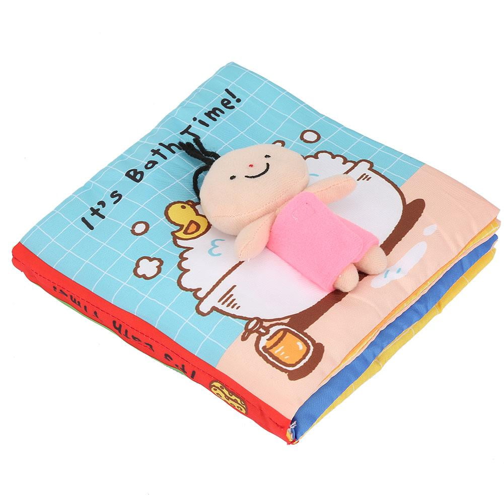 Tebru Soft Book,Soft Baby Cloth Activity Crinkle Bathing Pattern Book