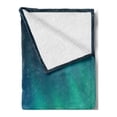 thumbnail image 2 of Astral Soft Flannel Fleece Throw Blanket, Aurora Borealis Sky and Landscape of a Single Rock, Cozy Plush for Indoor and Outdoor Use, 70" x 90", Turquoise Petrol Blue, by Ambesonne, 2 of 5
