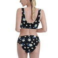 thumbnail image 3 of Picia Daisies Flowers Women's High Waisted Bikini Scoop Neck Swimsuit Two Pieces Bathing Suit-Large, 3 of 8