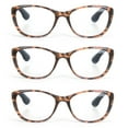 thumbnail image 2 of EYE ZOOM 3 Pack Ladies Cat Eye Stylish Style Reading Glasses with Spring Hinge for Women, Brown, +3.00 Strength, 2 of 5