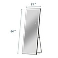thumbnail image 3 of Demi Bonn 64x21 Inch Rectangle LED Full-Length Mirror, Black Frame Tempered Glass, 3 Color Temp (Cool/Warm/Natural), High Color Accuracy, Heavy-Duty Frame, 3 of 7