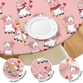 thumbnail image 4 of Pink Cow Sweater Pattern Round Fitted Tablecloth with Elastic Edge,Dining Table Cover Waterproof,Outdoor Round Tablecloth for Camping,Dining,Indoor and Outdoor, 4 of 7