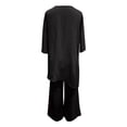 thumbnail image 5 of NMMUED Women’s Cotton Linen 2 Piece Set Summer Casual Lounge Outfit Asymmetrical Draped Top Full Length Wide Leg Pants with Pockets Loose Fit Matching Loungewear Linen Sets for Women 2 Piece, 5 of 5