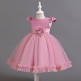 thumbnail image 5 of XEGLSBU Girls Dresses Size 12-14 Party Dress Sparkly Floral Party Dress for Girls Short Sleeve Tutu Dress with Glitter Embellishments for Celebration Pink Size 4-5 Years, 5 of 5