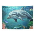 thumbnail image 5 of Shiartex Seascape Tapestries The Underwater World with Dolphins and Plants Tapestry for Bedroom Aesthetic Home Decor Backdrop Men Women Dorm Wall Tapestry Painting, 5 of 6