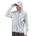 thumbnail image 2 of Mceream Chandail à Capuchon de Protection Solaire Upf 50+ pour Hommes à Fermeture Éclair Complète à Manches Longues Léger Chandail de Performance à Manches Longues pour la Pêche la Randonnée Grande Taille Manteau Abrigo Hombre Blanc TTTG, 2 of 9