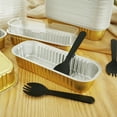 thumbnail image 6 of FUYGRCJ 50Pcs Mini Loaf Pans with Lids and Spoons 6.8oz Rectangle Aluminum Foil Baking Pans Reusable Mini Bread Containers Muffin Tins Heat-Resistant Narrow Cake Pans for Mini Brownie Cake Bread, 6 of 9