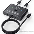 thumbnail image 2 of USB C Switch, Conmutador USB C Bidireccional 2 Computadoras, USB C Switch 2 en 1 Salida, USB Tipo C KVM Switch 8K@30Hz 4K@120Hz Video/transferencia de Datos 10Gbps/carga PD100W, No Compatible con Est, 2 of 12