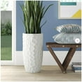 thumbnail image 3 of LuxenHome White MgO Geometric Pattern Round 22" Tall Planter, 3 of 10