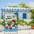 thumbnail image 5 of Hello Summer Cat Watermelon Beach Coastal Decorative House Flag, Ocean Nautical Garden Yard Outside Decoration, Outdoor Large Decor Double Sided 28 x 40, 5 of 6