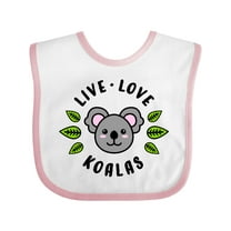 Inktastic Live Love Koalas Boys or Girls Baby Bib