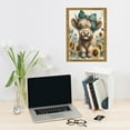thumbnail image 5 of WFSposter Teal Highland Cow Wall Art Canvas Print Pictures 16"x24" Farmhouse Wall Decor Bedroom & Nursery Decor, 5 of 5