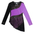 thumbnail image 4 of iixpin Kids Girls Figure Skating Dress Ballet Dance Skirts Rhythmic Gymnastics Dance Leotard Ballerina Outfit Purple 4, 4 of 6