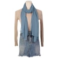 thumbnail image 2 of INSPIRAR CHIC Bufanda de Chiffon Sólido para Mujeres Ligera Suave Sheer Larga Envoltura para la Cabeza Chal Bufandas Azul Claro 68.9x29.5 pulgadas, 2 of 7