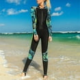 thumbnail image 4 of 1 Piece Swimsuits for Women, Long Sleeve Bathing Suit Diving Suit Surfing Swimsuits Zipper Swimwear Rash Guard UV UPF 50+ Sun Protection, Black, 4 of 5