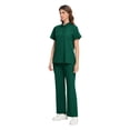 thumbnail image 4 of Minjewel Women's Quick-Dry Polo Collar Short Sleeve Scrubs for Women Set, Professional & Moisture-Wicking Scrub Set for Nurses & Caregivers,Green XL, 4 of 6