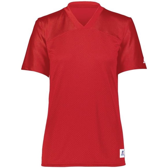 Ladies Solid Flag Football Jersey, True Red - Large