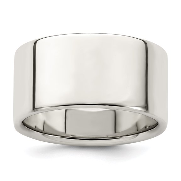 925 Sterling Silver 10mm Flat Band Ring Size 6