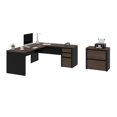 thumbnail image 4 of Bestar Connexion 2-Piece set including an L-shaped desk and a lateral file cabinet in antigua & black, 4 of 7
