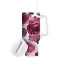 thumbnail image 2 of 40 oz Stainless Steel Tumbler Vacuum Insulated Leak Proof Stainless Steel Coffee Cup Water Bottles Maroon Roses, 2 of 9