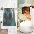 thumbnail image 6 of Coolnut Hand Towels Forest Wolf 2 PCS, Cotton Bath Towel Drying Face Hands Body Decorative Water Absorbent Lightweight Washcloth for Bathroom Ktichen Travel Gym, 16"×28", 6 of 6