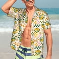thumbnail image 7 of Sikiie Hawaii Palms Print Men's Hawaiian Shirt, Summer Beach Button Pocket Short Sleeve T-Shirt,X-Large, 7 of 7