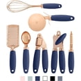 thumbnail image 1 of (White) - COOK With colour 7 Pc Kitchen Gadget Set Copper Coated Stainless Steel Utensils with Soft Touch Nylon White Handles, 1 of 7