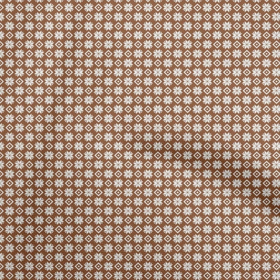 oneOone Cotton Cambric Brown Fabric Christmas Dress Material Fabric Print Fabric By The Yard 42 Inch Wide