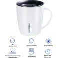 thumbnail image 2 of FYBTO Tasse à Café en Acier Inoxydable 12 oz, Tasse de Voyage Isolée avec Couvercle et Poignée, Blanc, 2 of 7