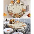 thumbnail image 6 of Round Fitted Tablecloths with Elastic Edge Fall Watercolor Pumpkin Leaves Waterproof Wipeable Table Cover for Kitchen Dining Party Decor Thanksgiving Plant Farm Linen Table Clothes,55" - 60", 6 of 6