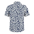 thumbnail image 6 of LTTVQM Men's Blouse Lapel Neck Multi Leopard Zebra Pattern Short Sleeve Shirt Light Full Button Travel Daily Leisure Tops White S, 6 of 6